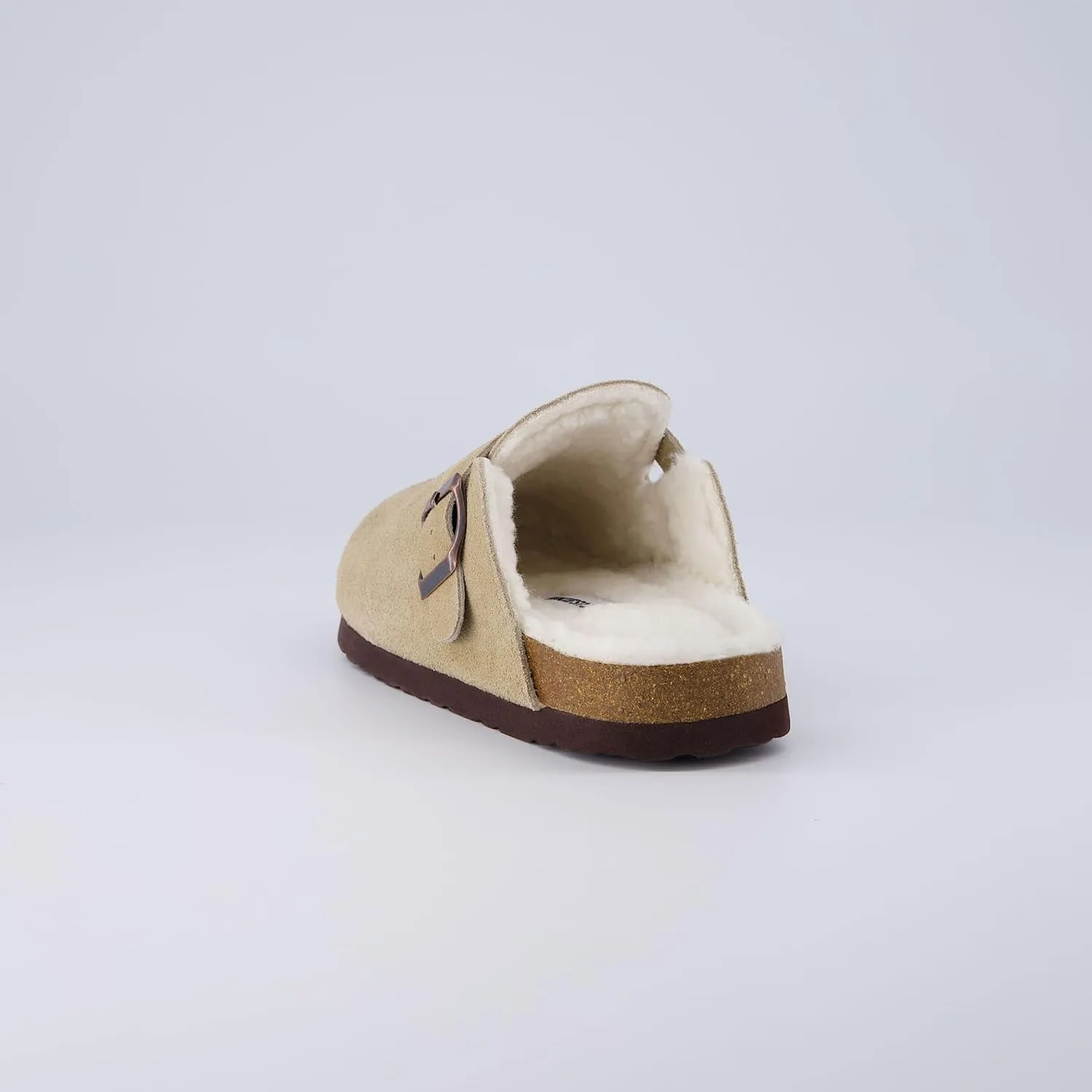 CUSHIONAIRE Kid's Hana Cork footbed clog with Genuine Leather upper, Faux Fur lining, and  Comfort