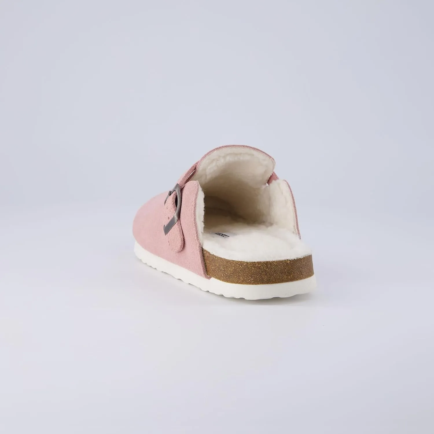 CUSHIONAIRE Kid's Hana Cork footbed clog with Genuine Leather upper, Faux Fur lining, and  Comfort