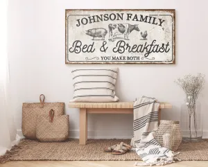 CUSTOM BED AND BREAKFAST SIGN