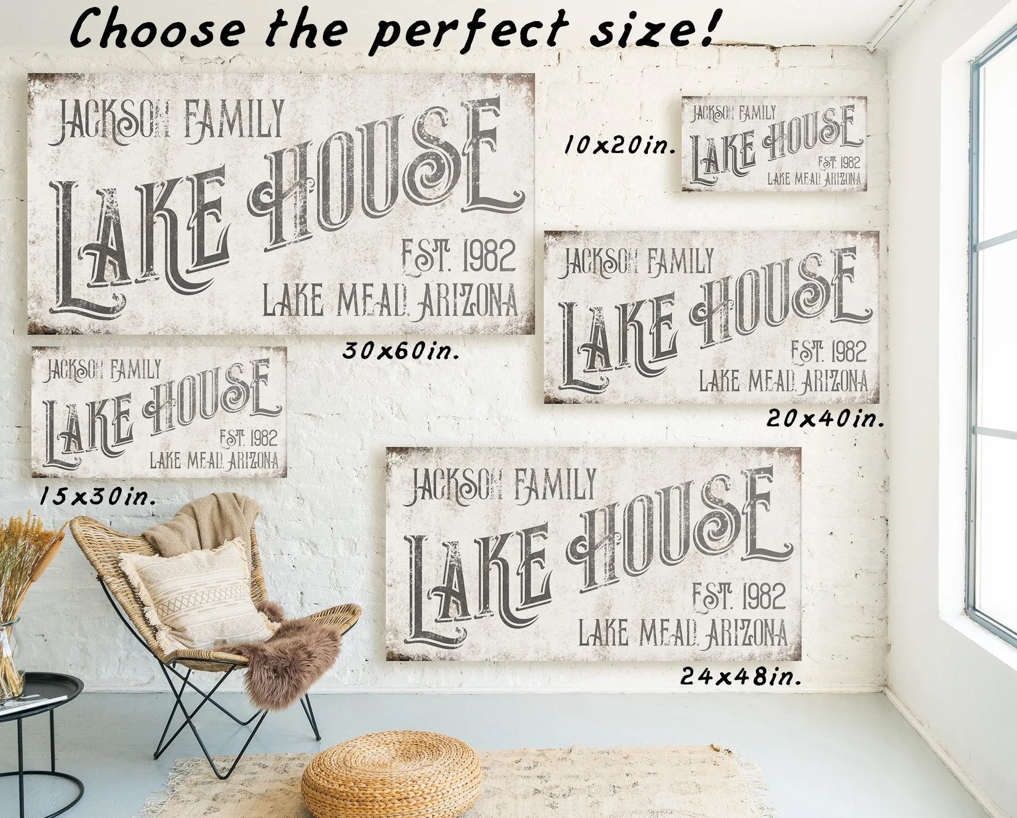 CUSTOM FAMILY LAKE HOUSE SIGN