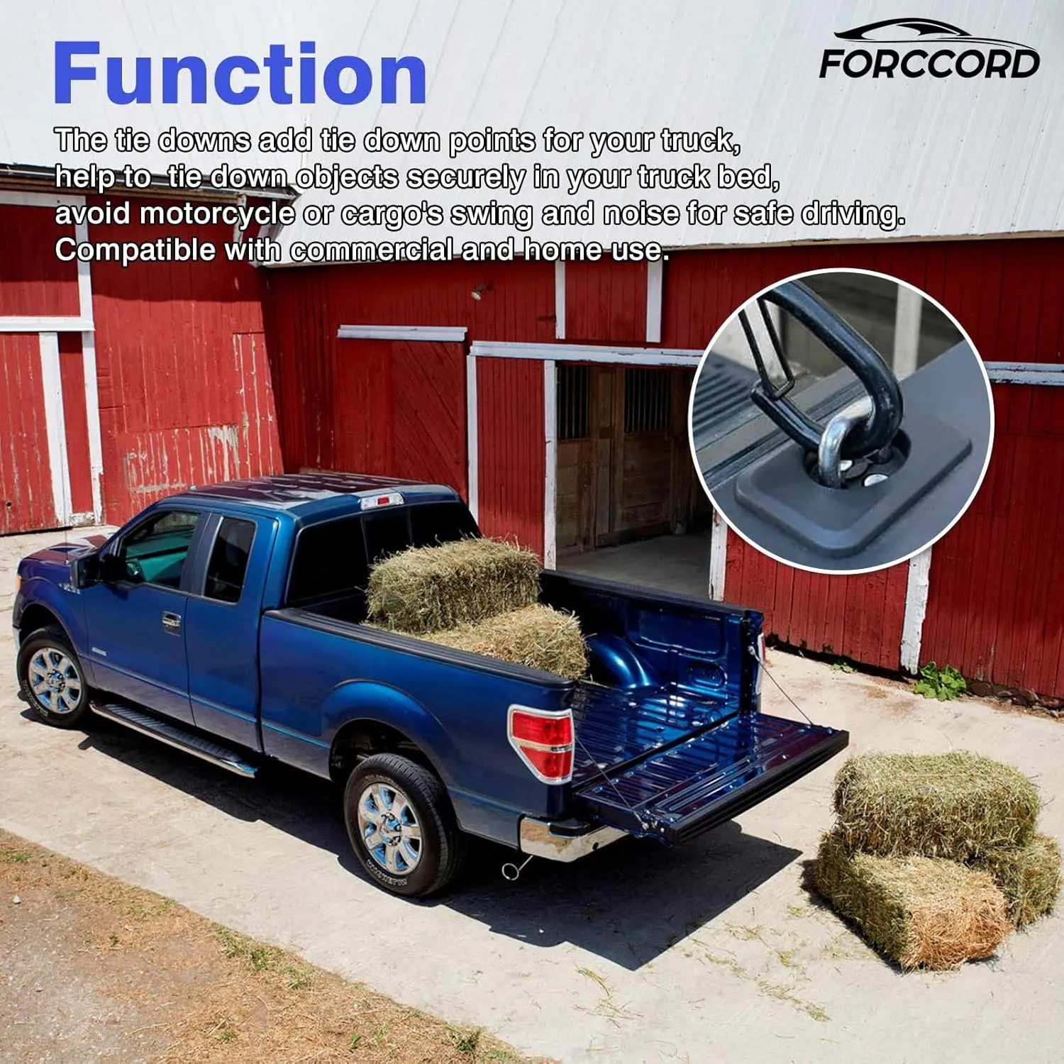 Custom Fit for Tie Down Anchors 1998-2016 Ford Super Duty 1998-2014 Ford F150 1999-2013 Chevrolet Silverado & GMC Sierra 1995-2008 Dodge RAM Bed Tie Downs for Truck-4 Pack
