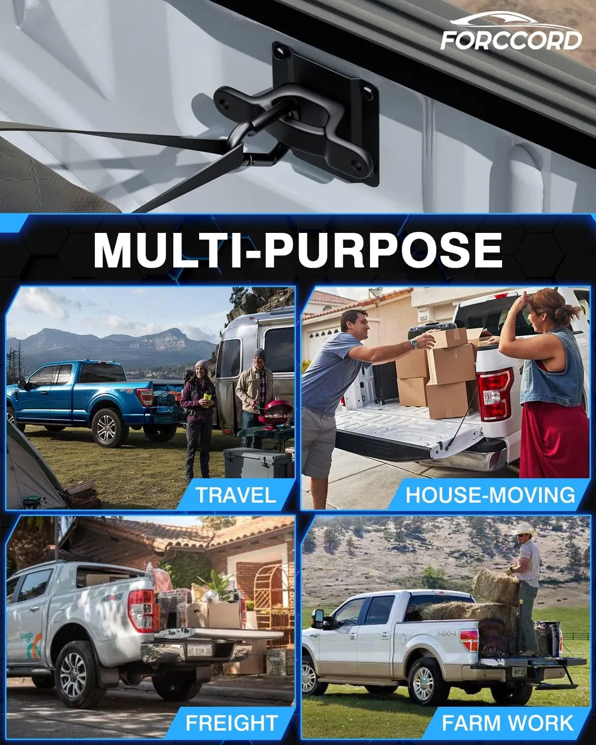 Custom Fit for Tie Down Anchors Ford F150 F250 F350 & Raptor 2025 2024-2015 (Include Lightning) Truck Bed Tie Downs Car Accessories Replace# FL3Z-99000A64-B Bed Tie Downs for Truck-4 Pack