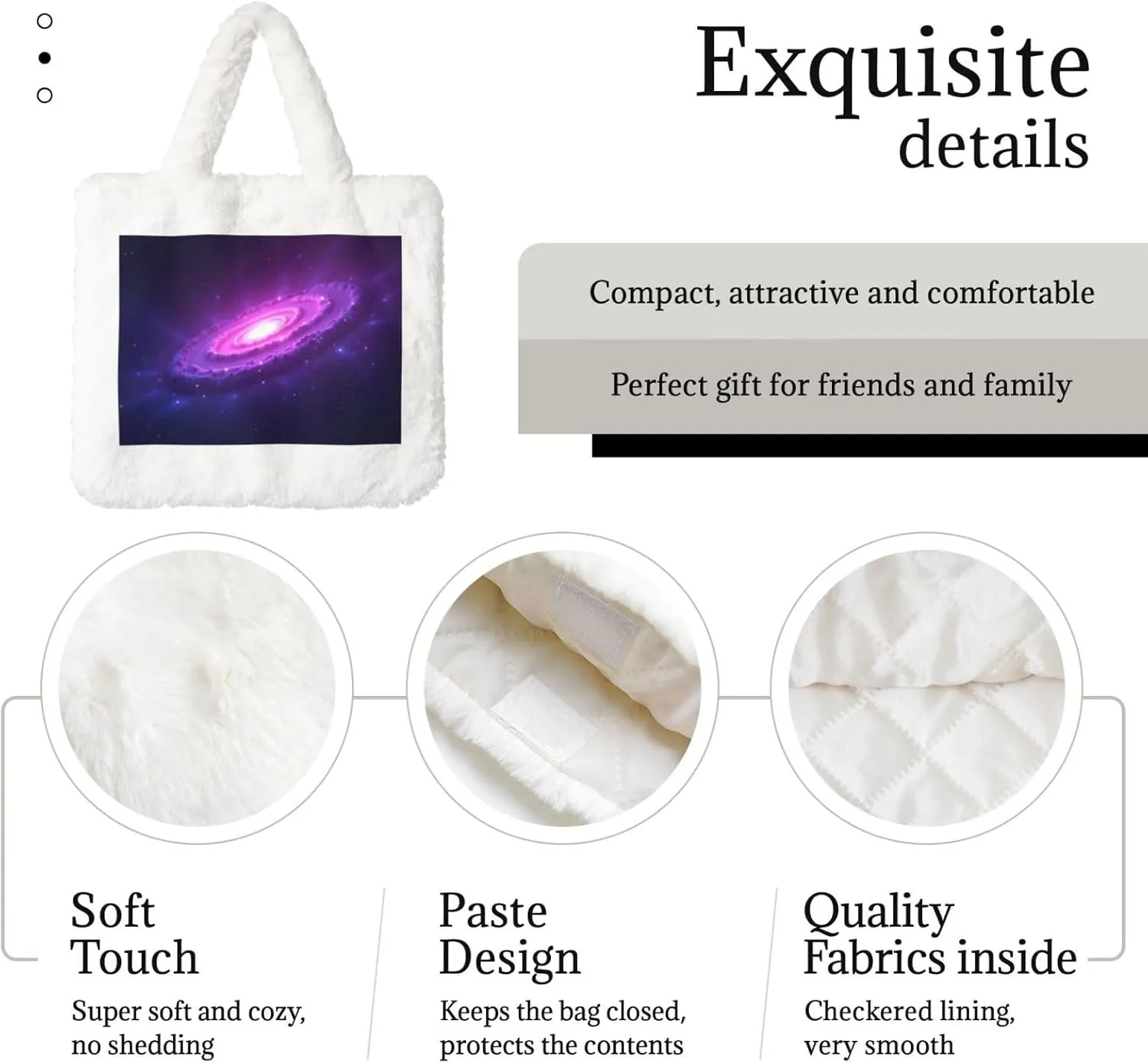 Cute Fuzzy Purse Fluffy Shoulder Bag Plush Furry Tote Bag Aesthetic Purse