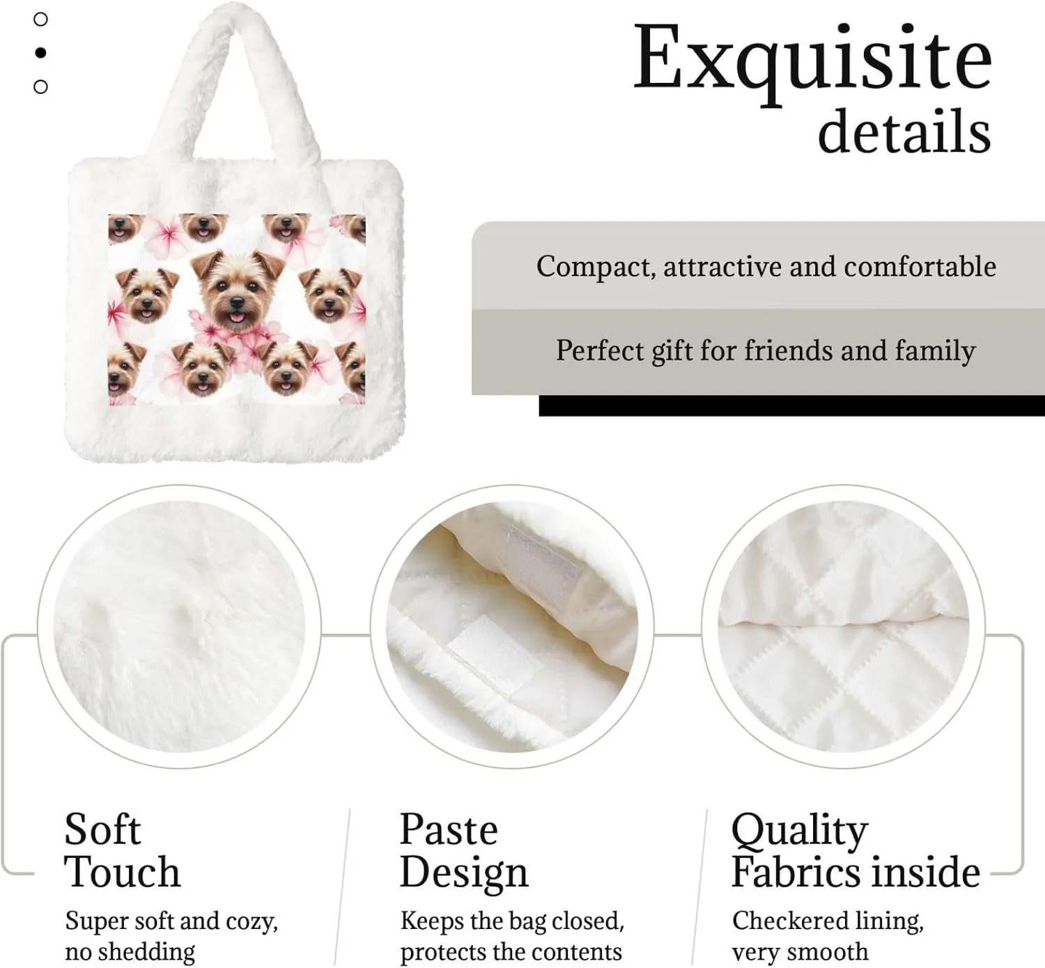 Cute Fuzzy Purse Fluffy Shoulder Bag Plush Furry Tote Bag Aesthetic Purse
