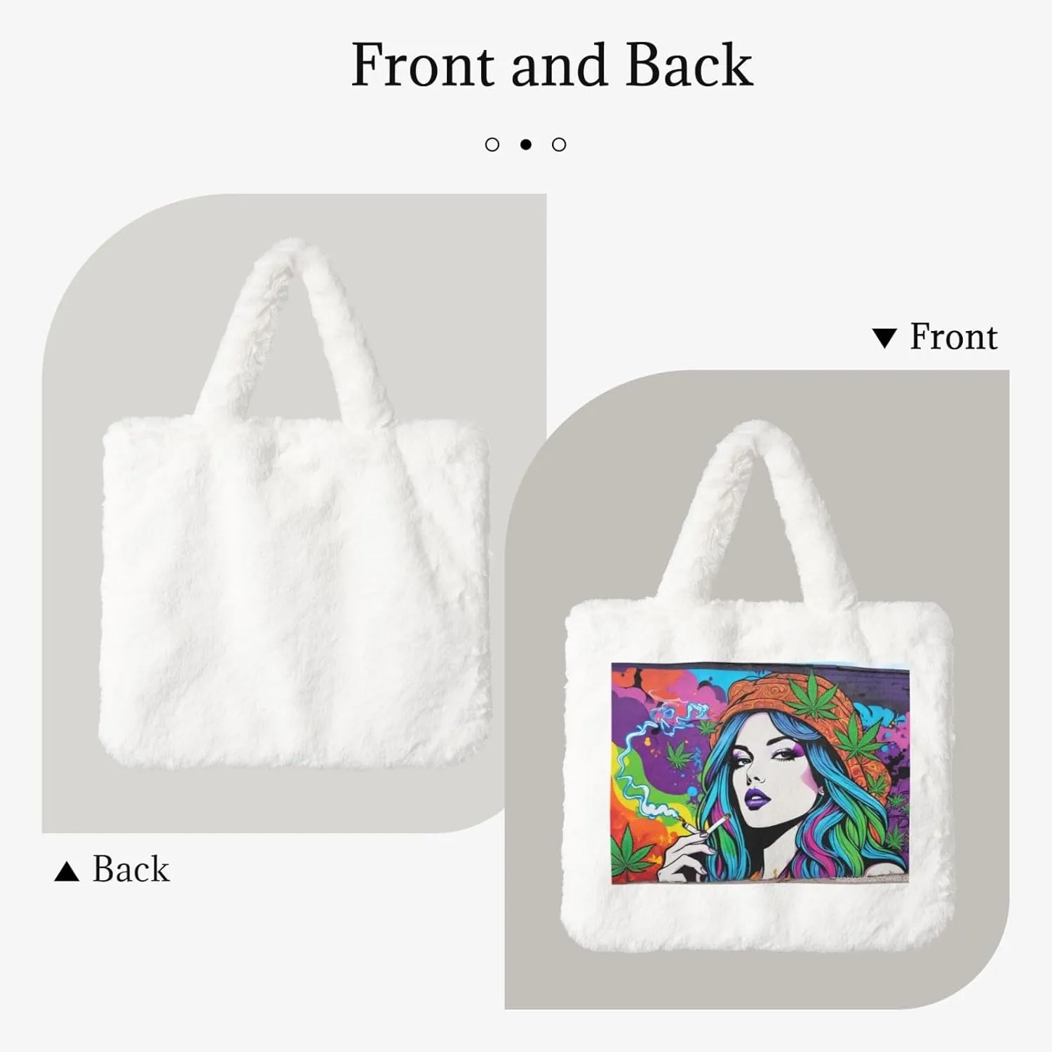 Cute Fuzzy Purse Fluffy Shoulder Bag Plush Furry Tote Bag Aesthetic Purse