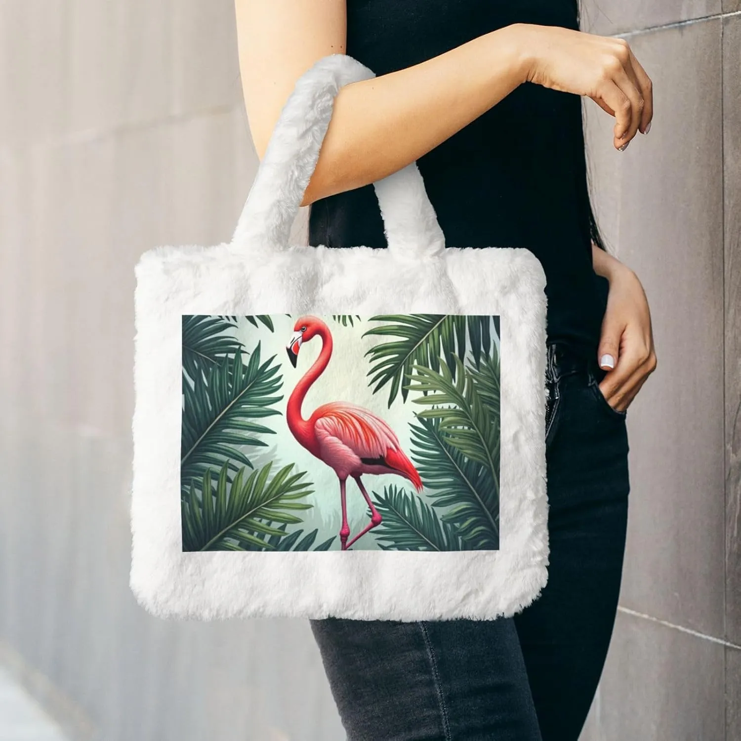 Cute Fuzzy Purse Fluffy Shoulder Bag Plush Furry Tote Bag Aesthetic Purse