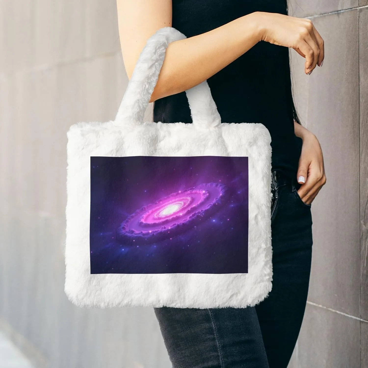 Cute Fuzzy Purse Fluffy Shoulder Bag Plush Furry Tote Bag Aesthetic Purse