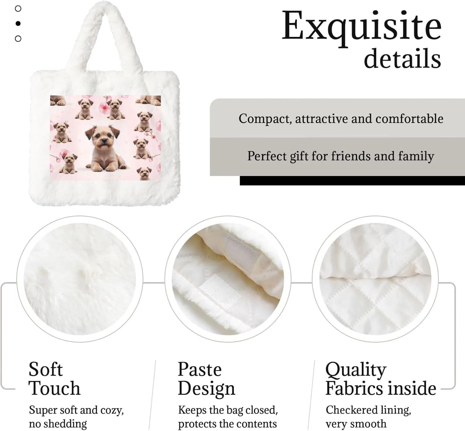 Cute Fuzzy Purse Fluffy Shoulder Bag Plush Furry Tote Bag Aesthetic Purse