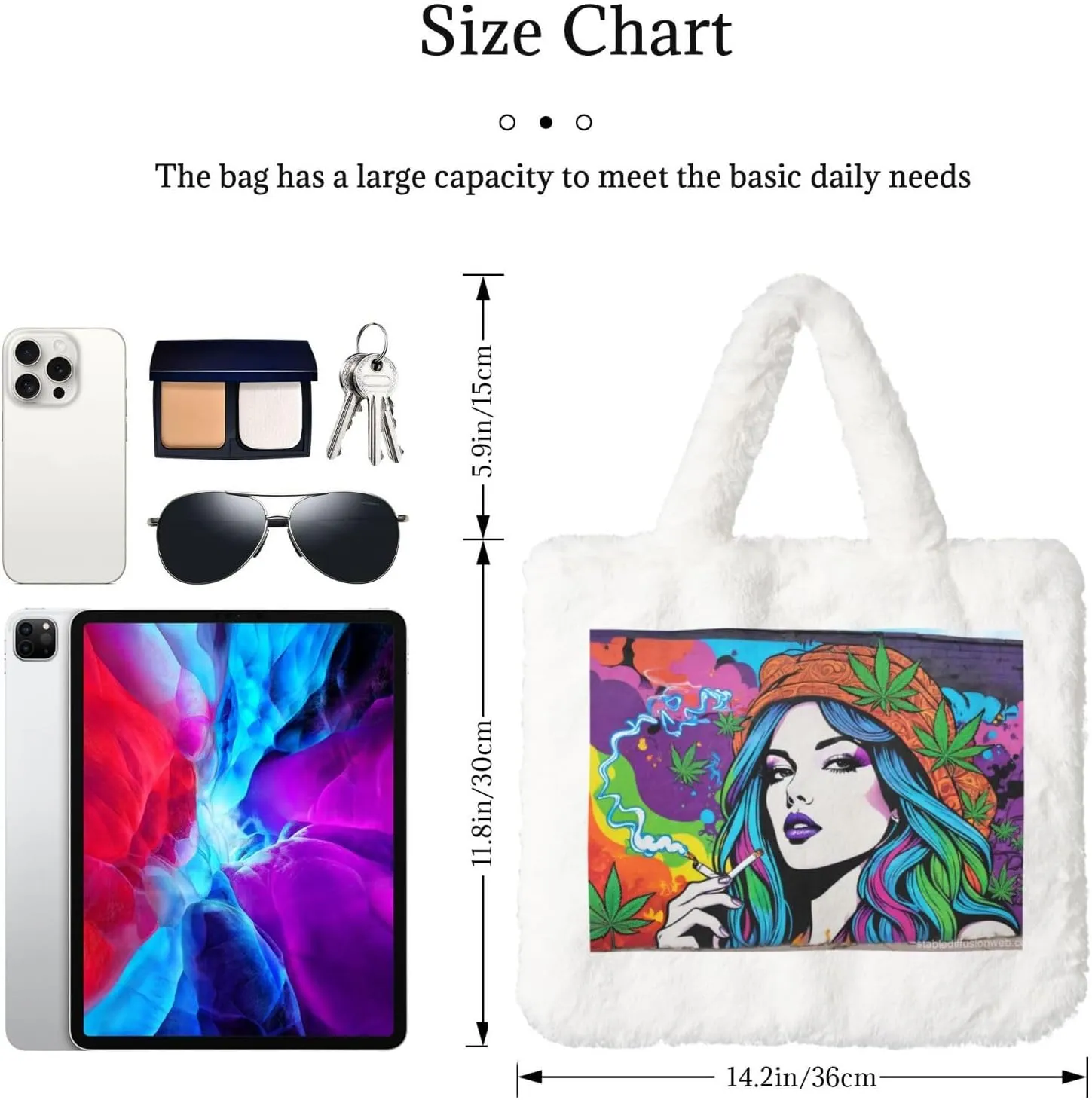 Cute Fuzzy Purse Fluffy Shoulder Bag Plush Furry Tote Bag Aesthetic Purse