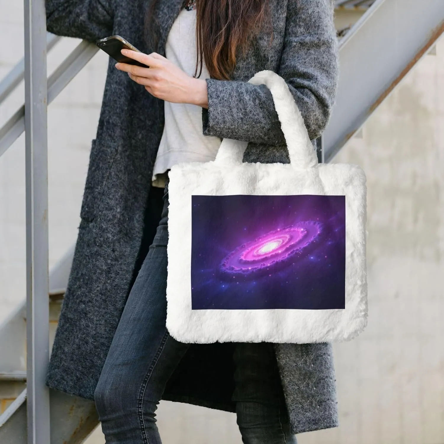 Cute Fuzzy Purse Fluffy Shoulder Bag Plush Furry Tote Bag Aesthetic Purse