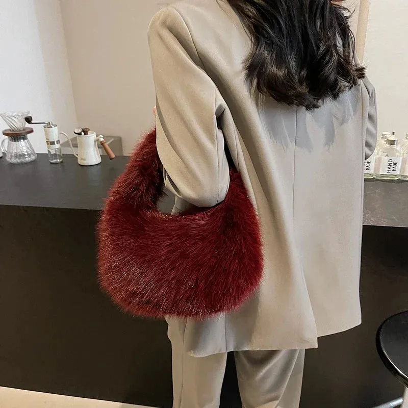 Cute Small Faux Fur Shoulder Bags