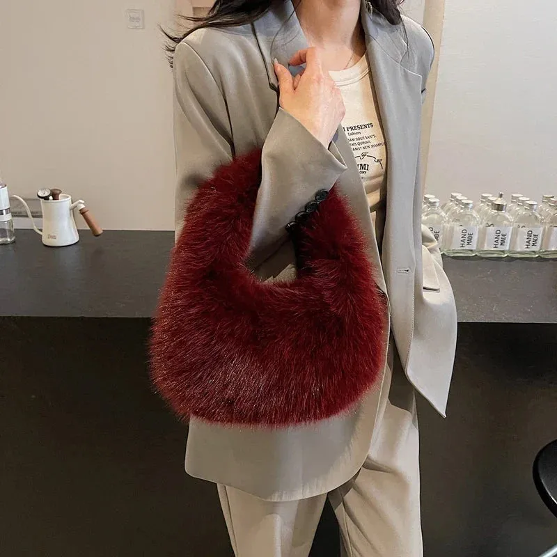 Cute Small Faux Fur Shoulder Bags