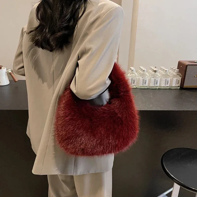 Cute Small Faux Fur Shoulder Bags