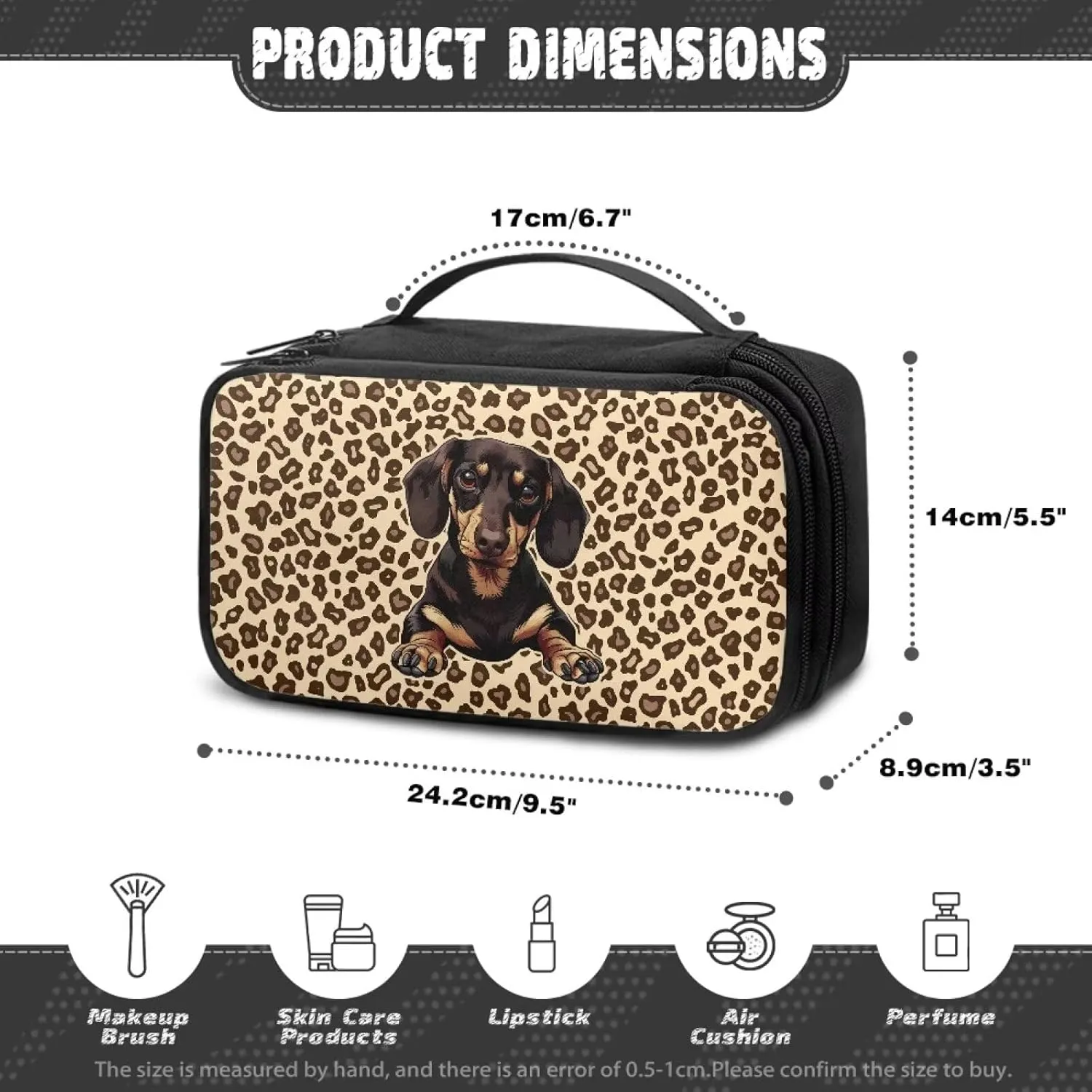 Dachshund Makeup Bags for Women Organizer Large Capacity Makeup Bag with Handles for Ladies Storage Makeup Artist Organizer Bag Allowing You To Showcase Your Personal Style