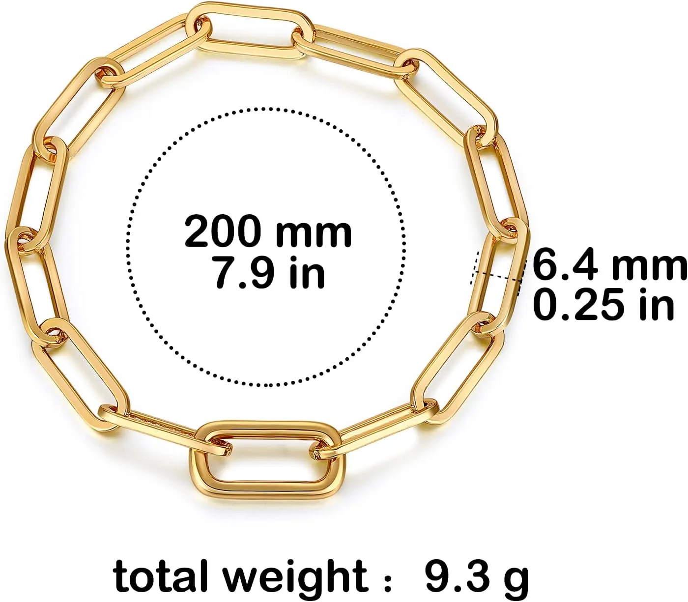 Dainty Layering Bracelets for Women 18 k Gold Plated Fashion Adjustable Chunky Cuban Paperclip Link Chain Bracelets Jewelry for Women Girls Gift