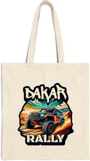 Dakar Rally Cotton Tote Bag for Women Men Casual Tote Bag Cloth Canvas Shopping Bags With Handles Cute Bags Everyday Use 15" x 16" Aesthetic Gift ID44997