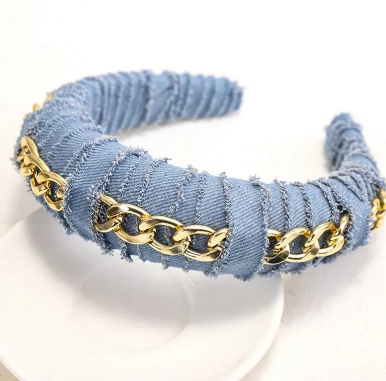 Damaged Denim Headband