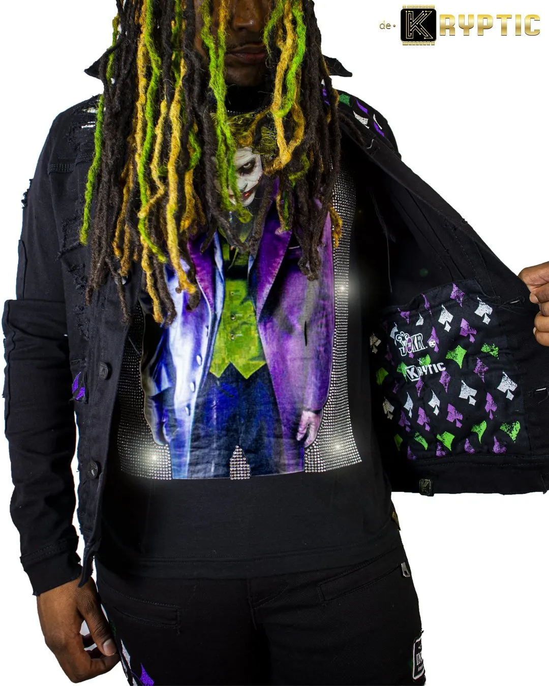 deKryptic x The Joker™-Joker & Harley Quinn:Tango With Evil-Denim Jacket