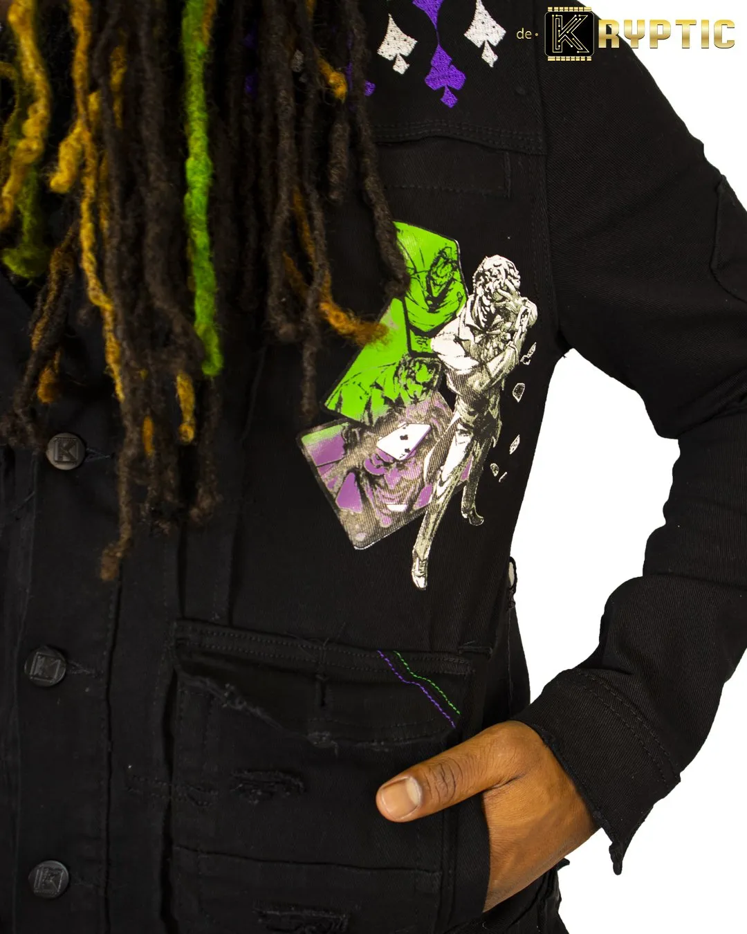 deKryptic x The Joker™-Joker & Harley Quinn:Tango With Evil-Denim Jacket