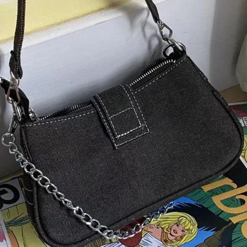 Denim Chain Strap Y2K Bag