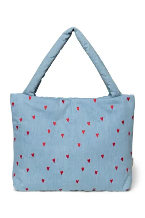 Denim Hearts Mom Bag