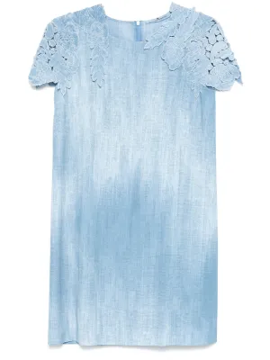 Denim-print Mini Dress