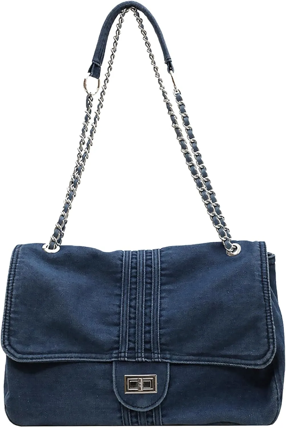 Denim Purse for Women Jean Purses Tote Bag for Womens Handbags Work Bags Jean Shoulder Bag Trendy Crossbody Bags