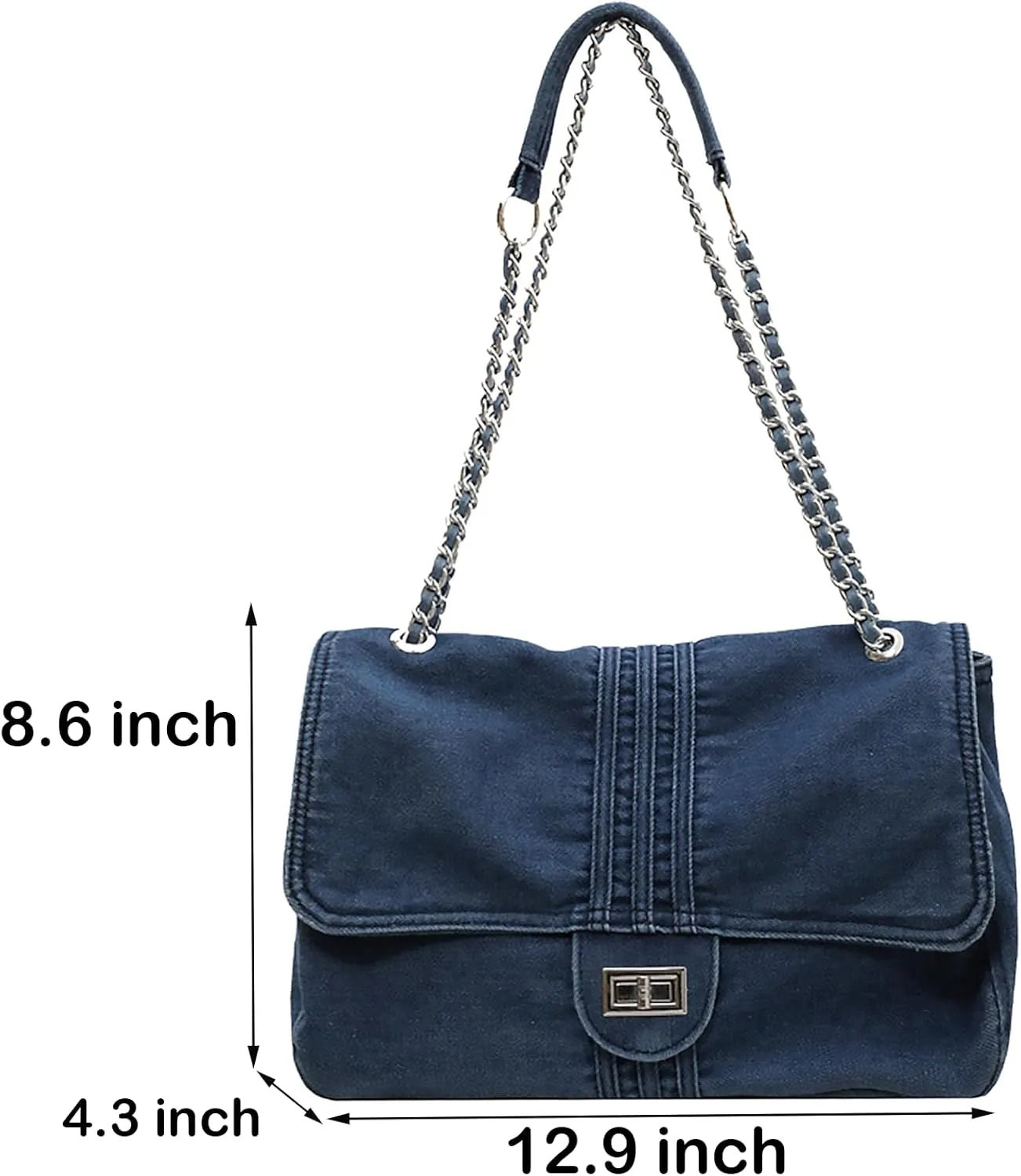 Denim Purse for Women Jean Purses Tote Bag for Womens Handbags Work Bags Jean Shoulder Bag Trendy Crossbody Bags