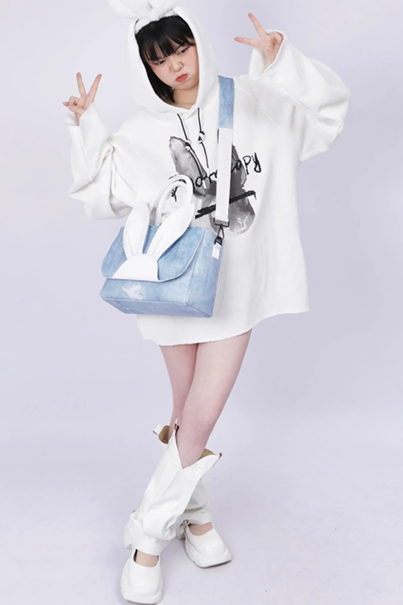 Denim Rabbit Tote Bag
