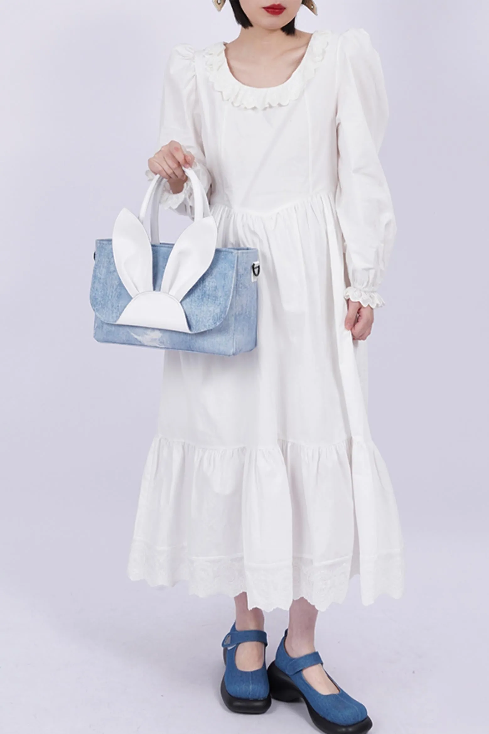 Denim Rabbit Tote Bag