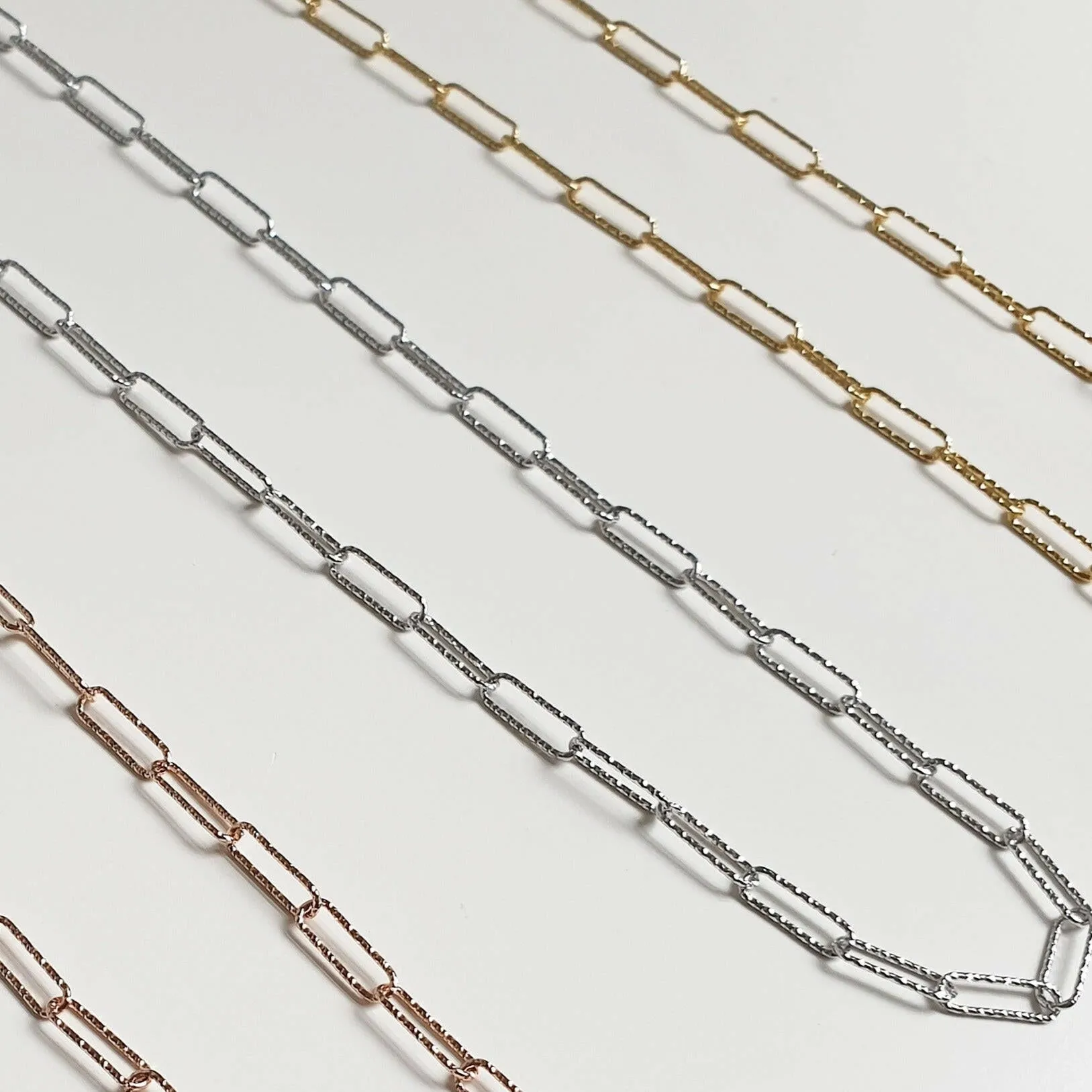 Dia Cut Link Chain Necklace