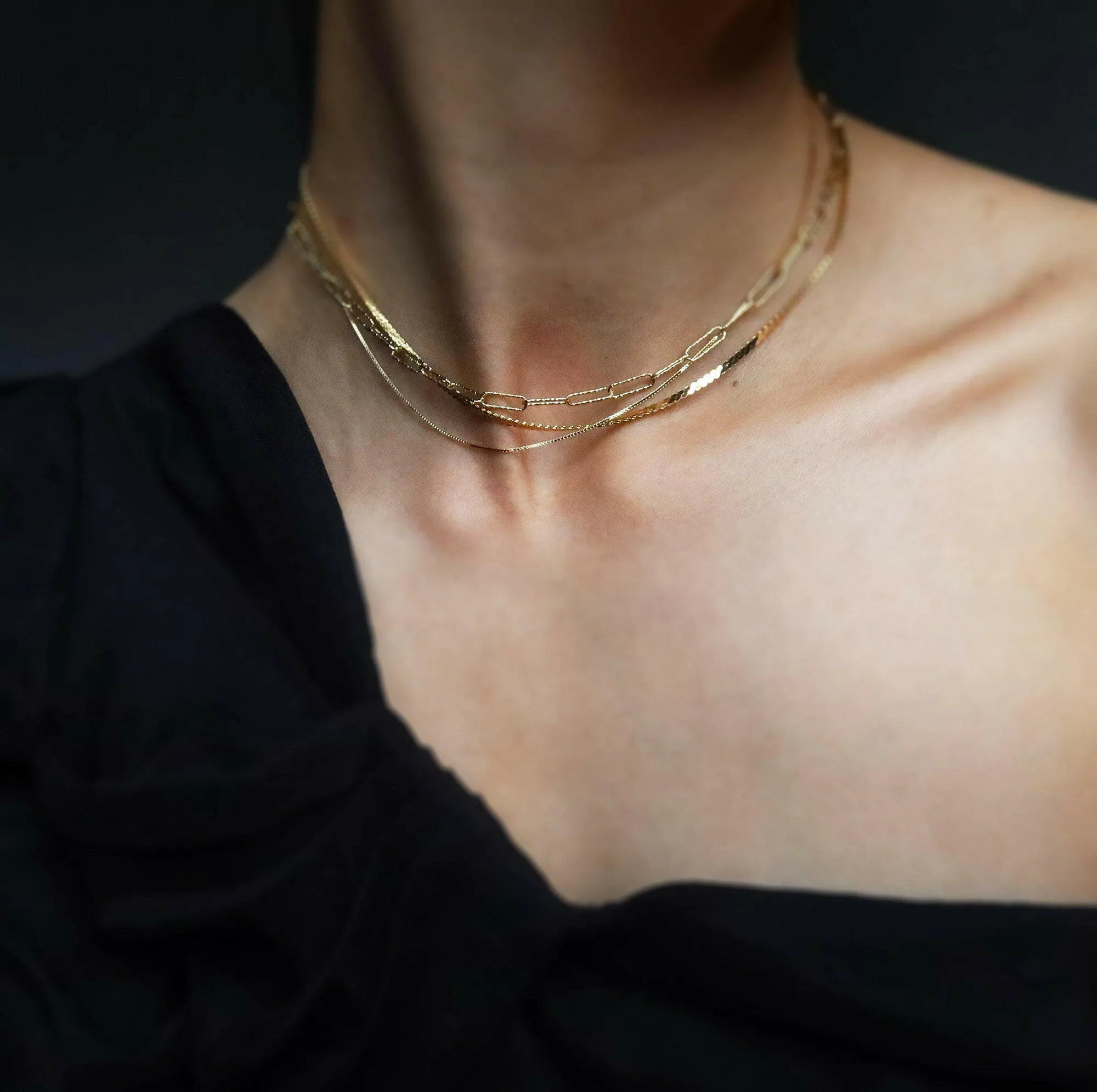 Dia Cut Link Chain Necklace