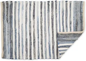 DII Chindi Home Collection Handwoven Multicolor Area Rag Run, 2x3', Denim