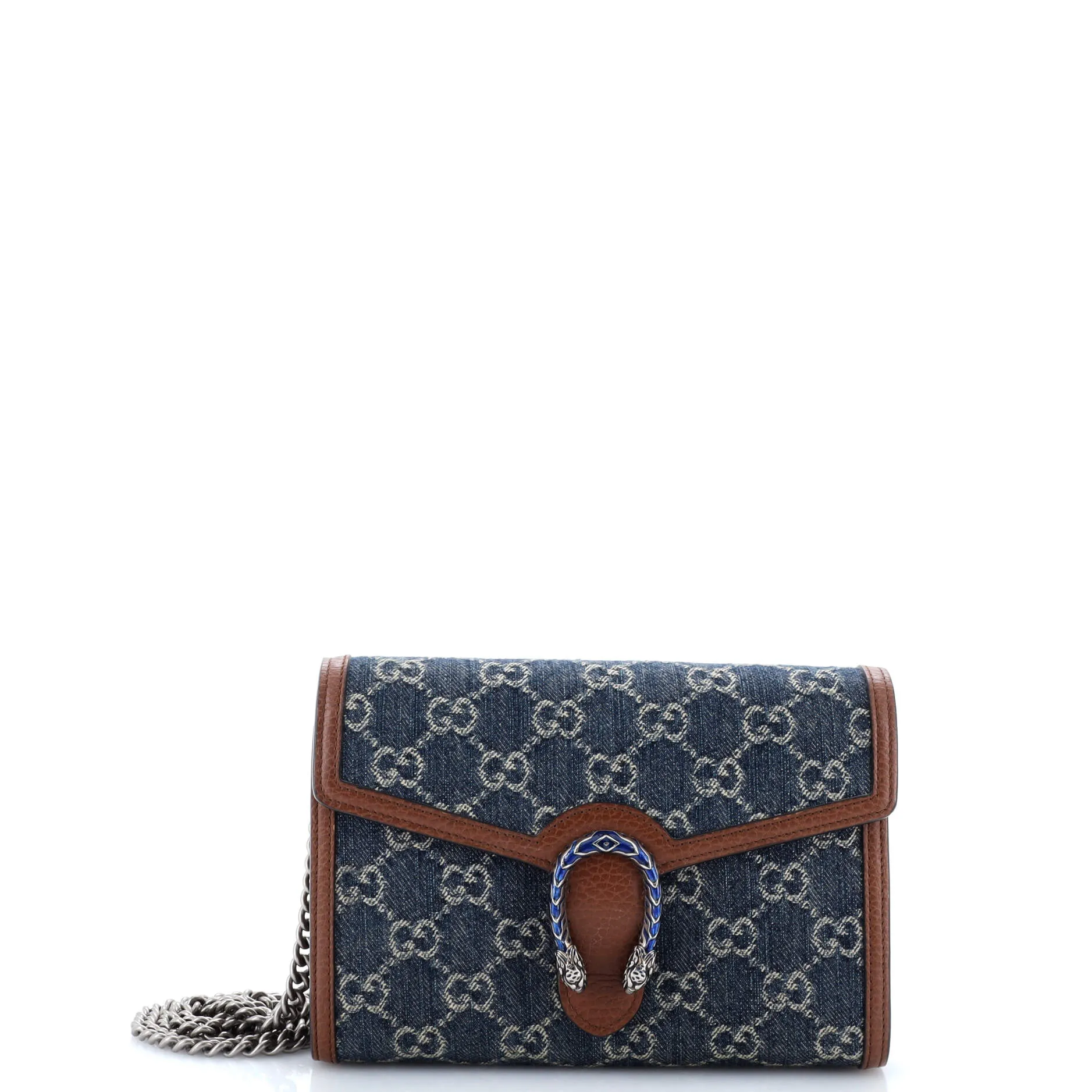 Dionysus Chain Wallet GG Denim Small