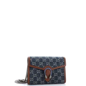 Dionysus Chain Wallet GG Denim Small