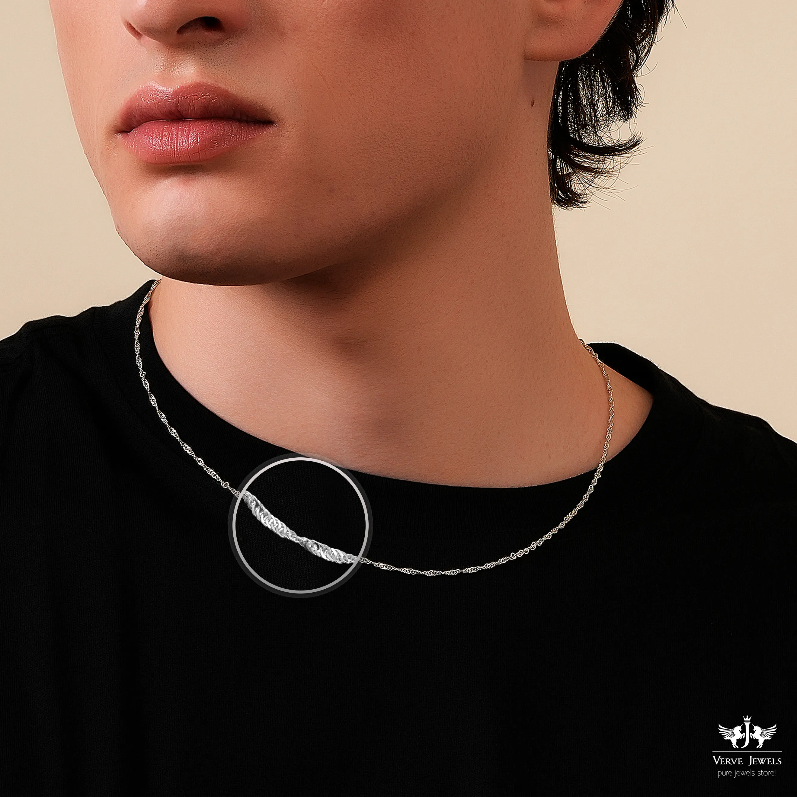 Disco Chain Necklace 925 Sterling Silver 1.6mm - Men's