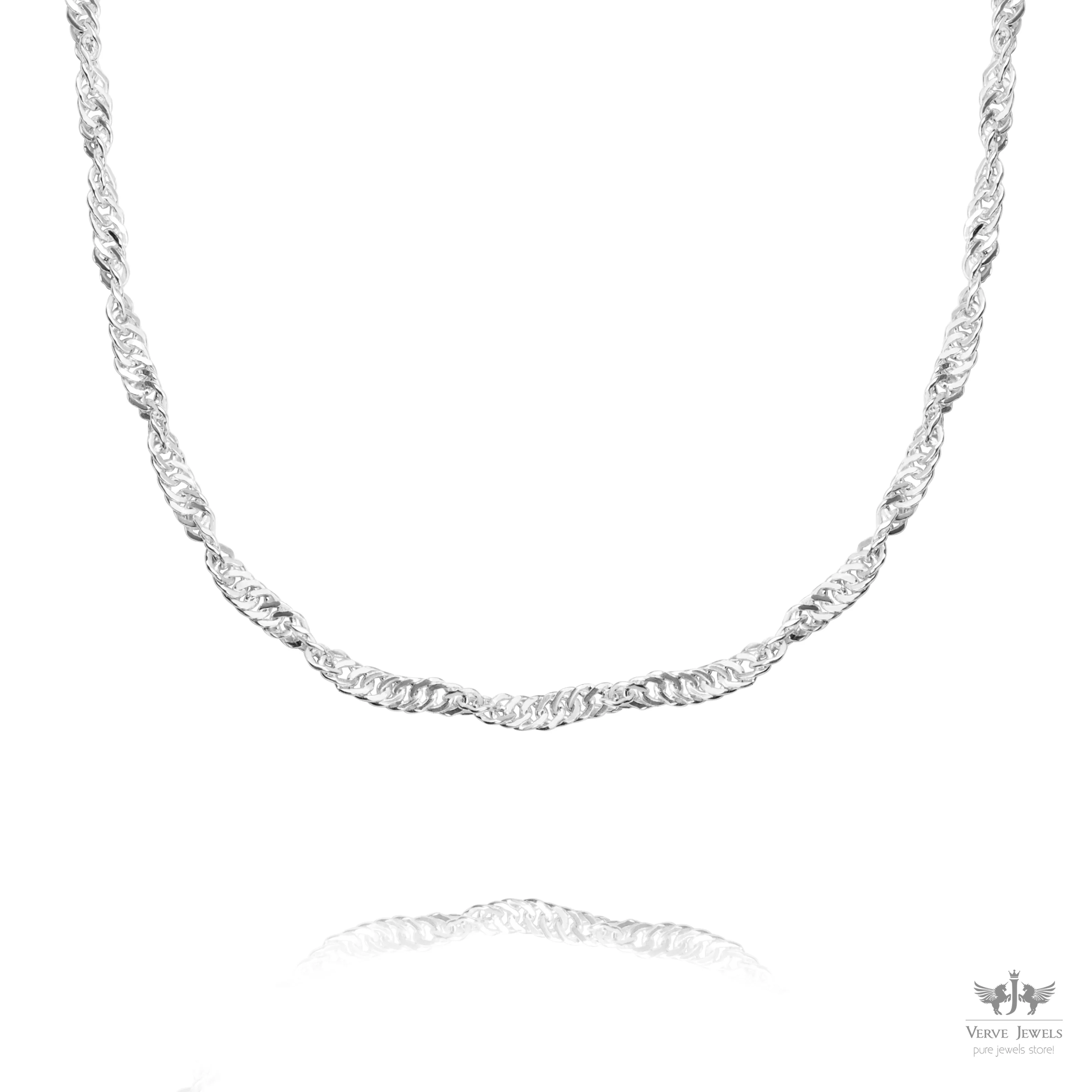Disco Chain Necklace 925 Sterling Silver 2.5mm - Unisex
