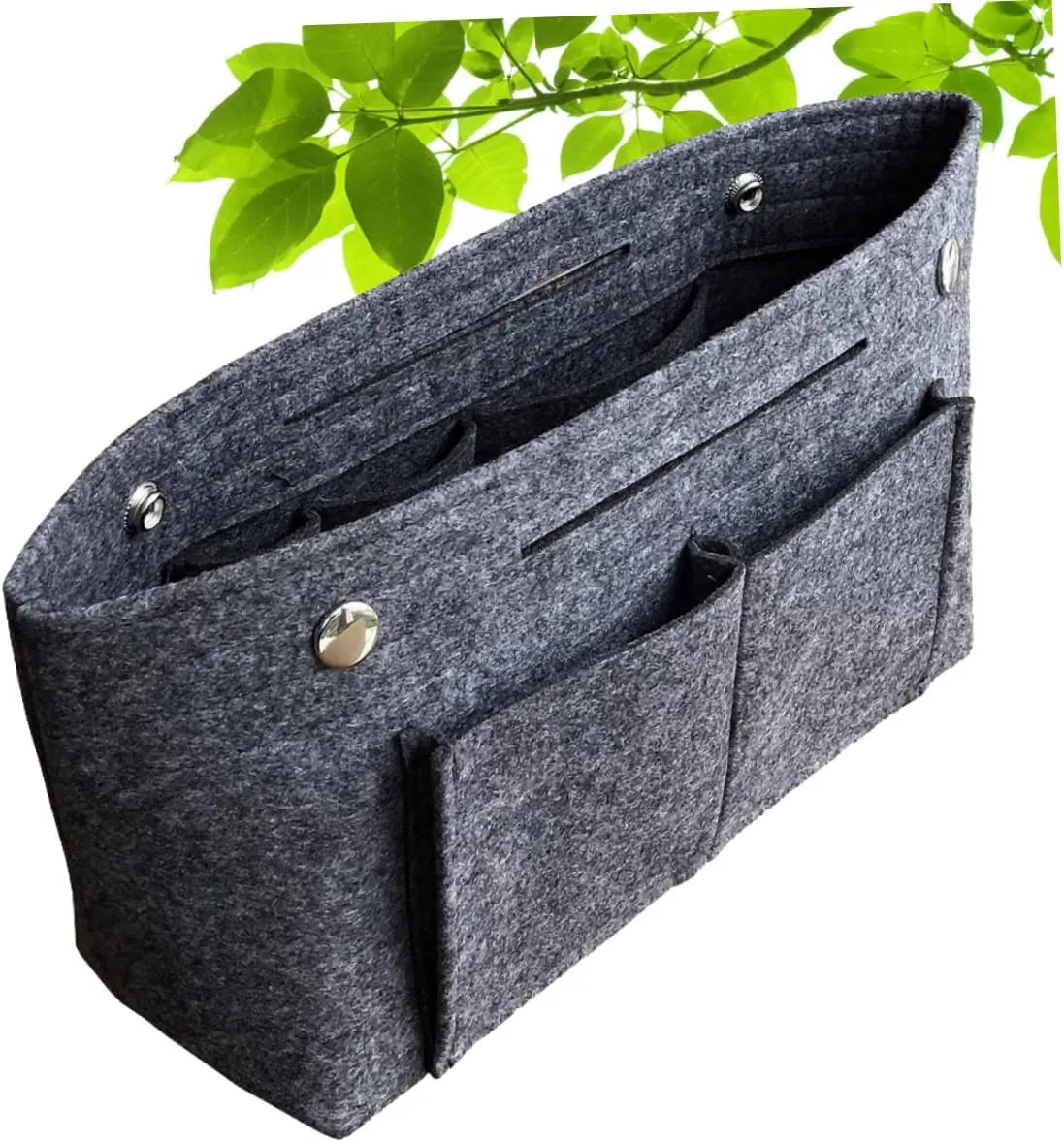 DOITOOL 2 pcs Tote Grey Holdder Toiletry Travel Divider Miss Handbag in for Portable Cosmetic Bag Storage, Dark Greyx3pcs, Size 1x3pcs
