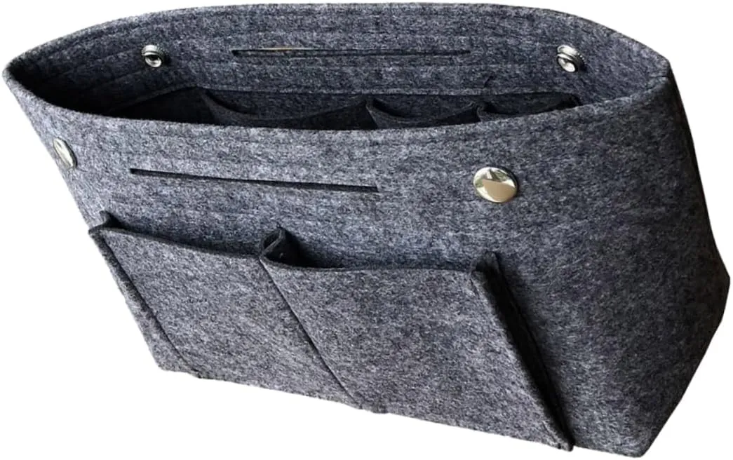 DOITOOL 2 pcs Tote Grey Holdder Toiletry Travel Divider Miss Handbag in for Portable Cosmetic Bag Storage, Dark Greyx3pcs, Size 1x3pcs