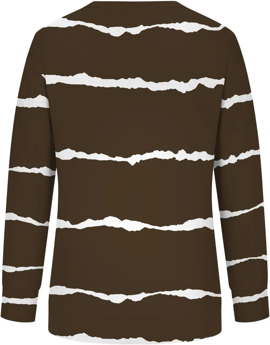 DOLKFU Sweatshirt for Women 2023 Fashion Long Sleeve Crewneck Shirts Blouse Striped Print Tops Casual Loose Blouses