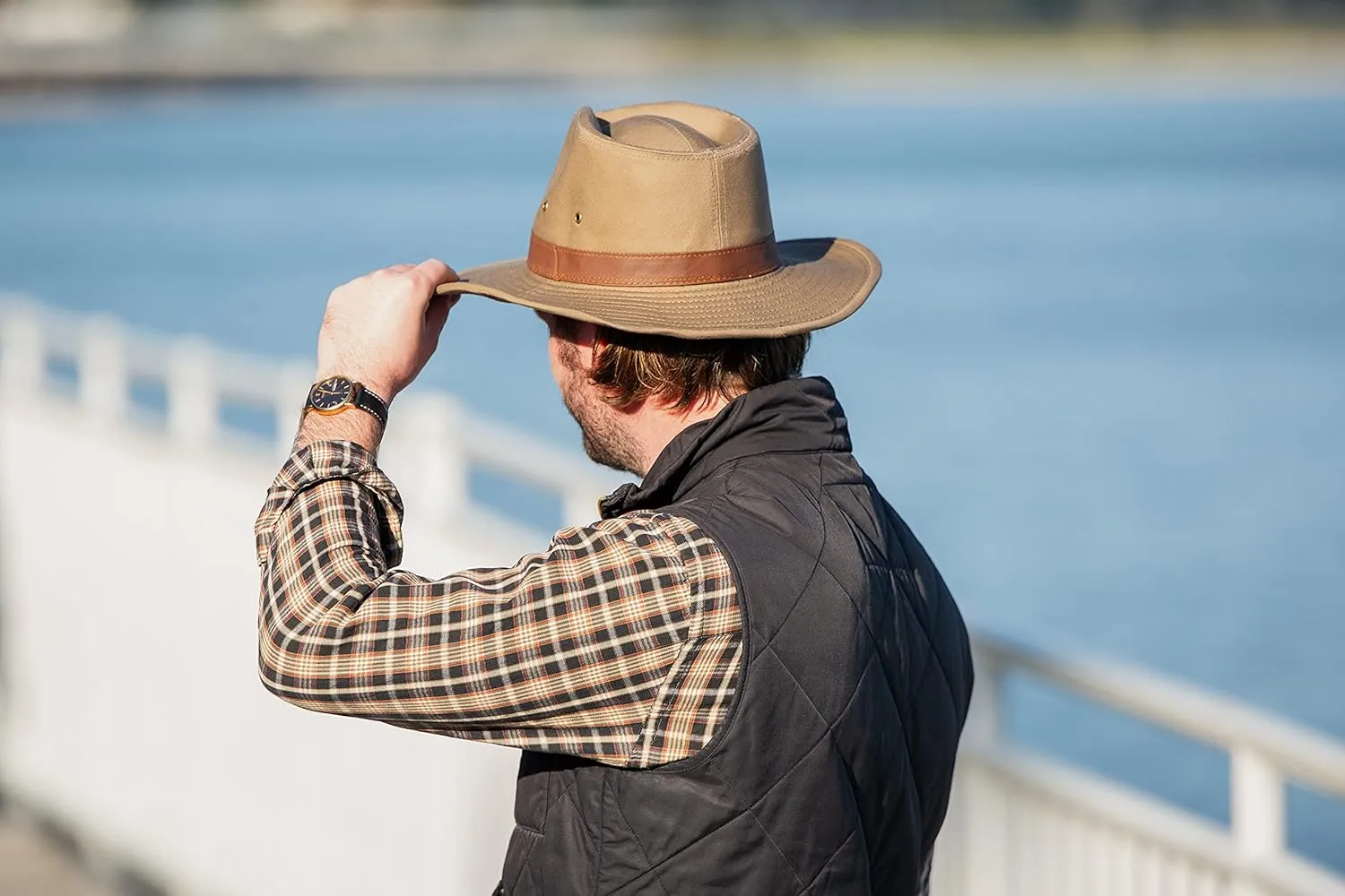 Dorfman Hat Co. Men's Twill Outback Hat