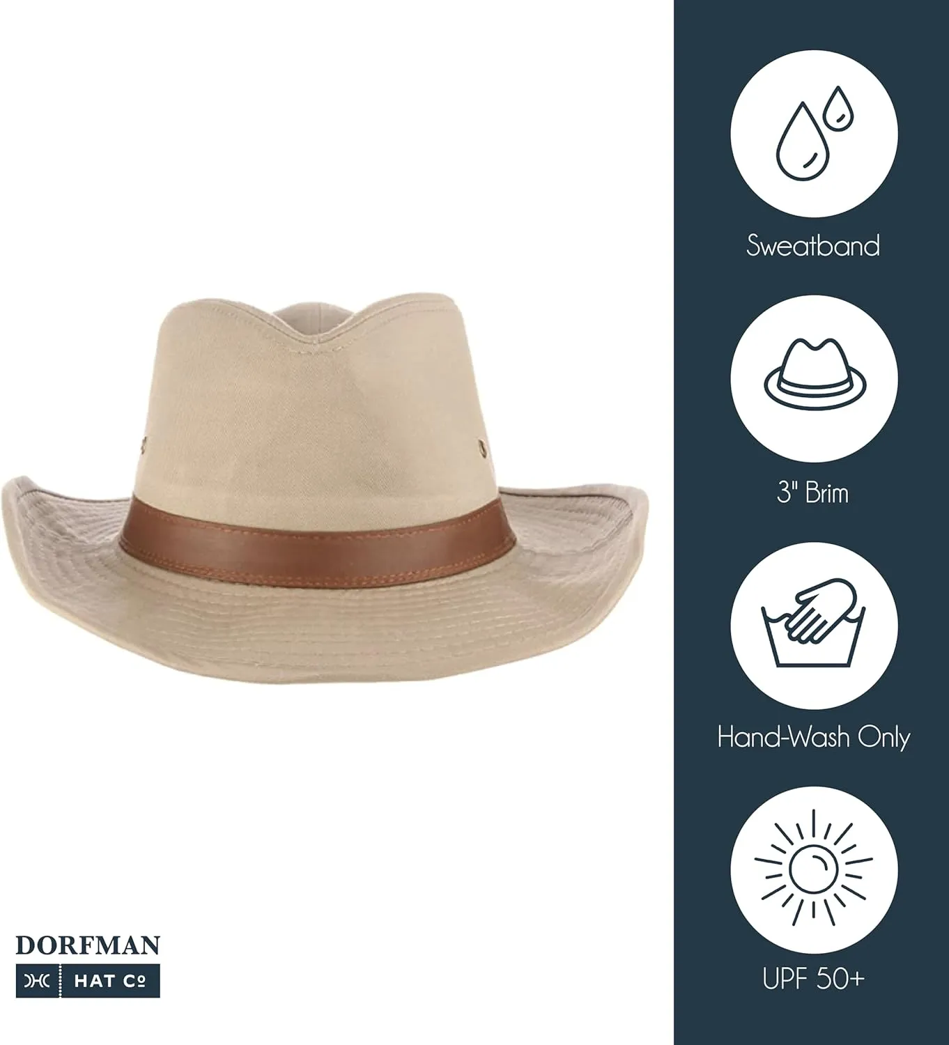 Dorfman Hat Co. Men's Twill Outback Hat