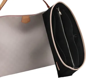 Doxo Purse Organizer Insert & Base Shaper, Felt Handbag & Tote Bag Fit LV Graceful MM More(Black,SL)