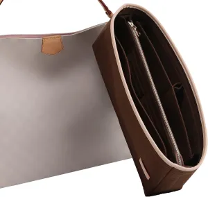 Doxo Purse Organizer Insert & Base Shaper, Felt Handbag & Tote Bag Fit LV Graceful MM More(Brown,SL)