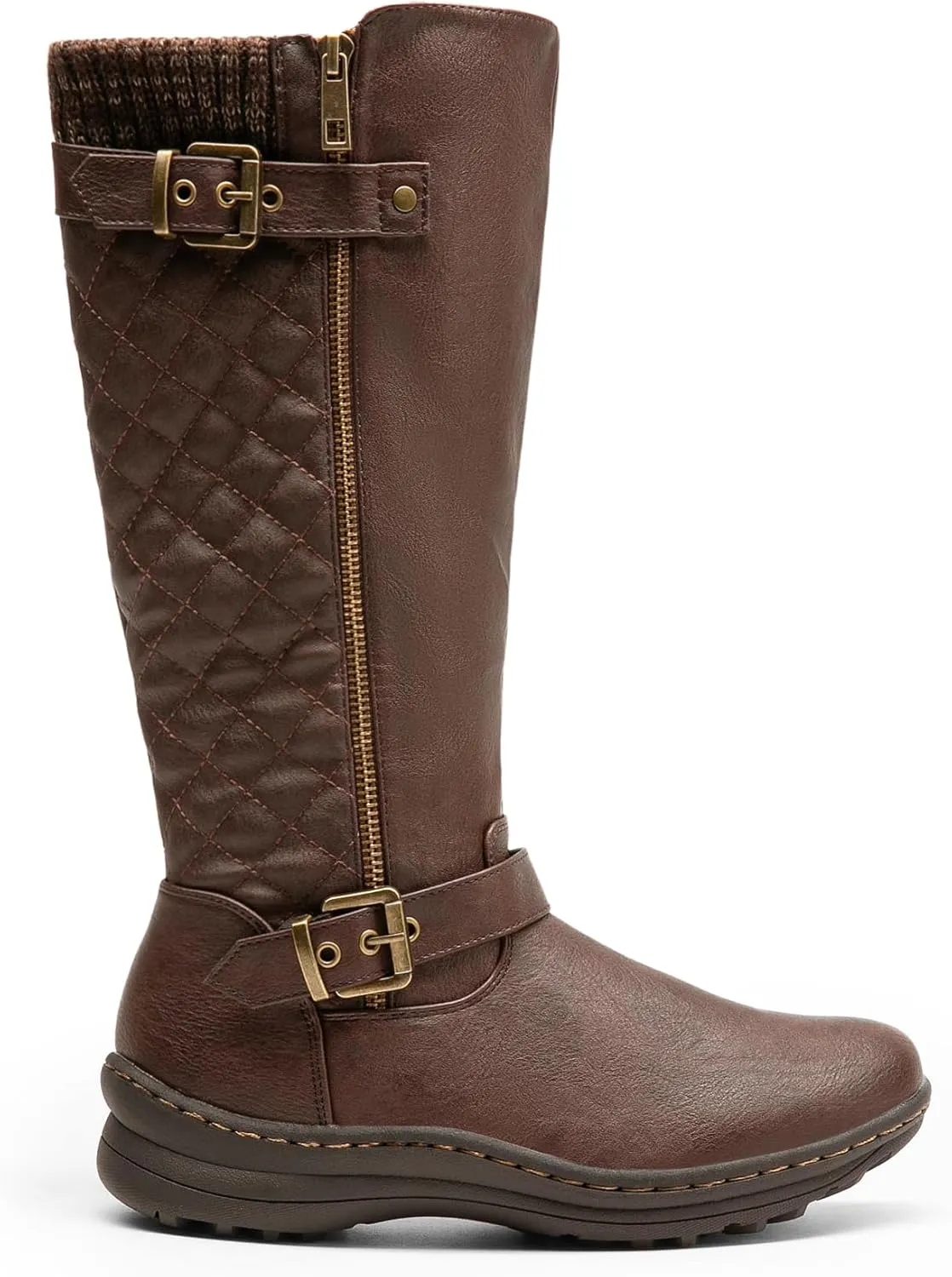DREAM PAIRS Women's Faux Fur Knee High Boot Round Toe Fall Winter Boots