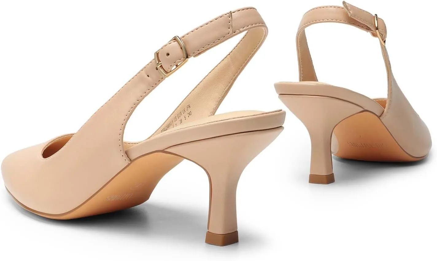 DREAM PAIRS Women's Kitten Heels Slingback Closed Pointed Toe Low Pumps Shoes Women Party Wedding Sexy Casual Dress Shoes