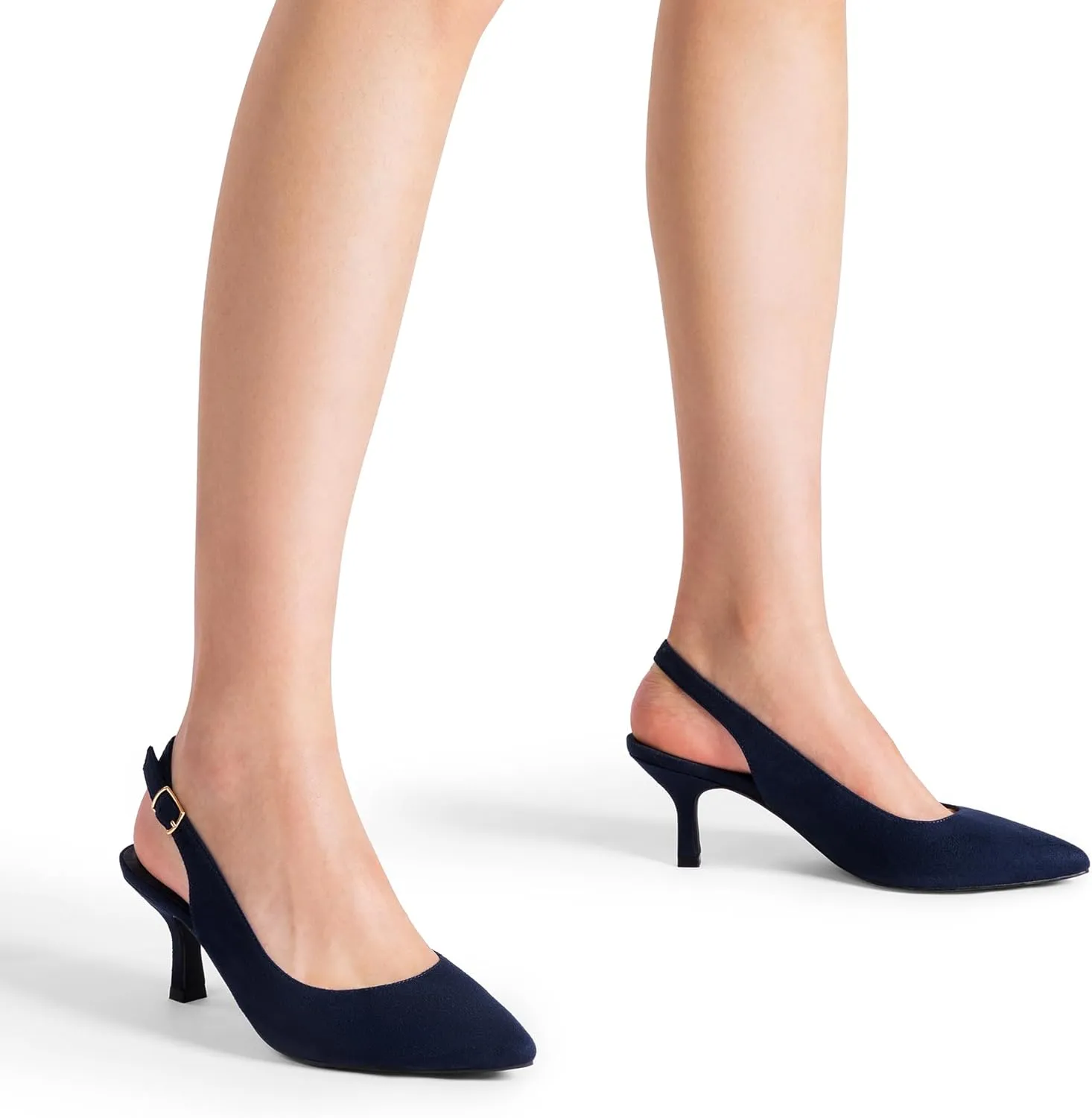 DREAM PAIRS Women's Kitten Heels Slingback Closed Pointed Toe Low Pumps Shoes Women Party Wedding Sexy Casual Dress Shoes