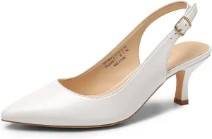 DREAM PAIRS Women's Kitten Heels Slingback Closed Pointed Toe Low Pumps Shoes Women Party Wedding Sexy Casual Dress Shoes