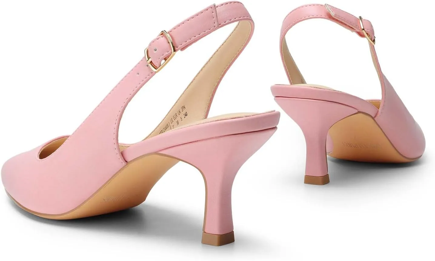 DREAM PAIRS Women's Kitten Heels Slingback Closed Pointed Toe Low Pumps Shoes Women Party Wedding Sexy Casual Dress Shoes