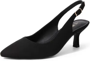 DREAM PAIRS Women's Kitten Heels Slingback Closed Pointed Toe Low Pumps Shoes Women Party Wedding Sexy Casual Dress Shoes